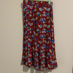 Floral Red Skirt